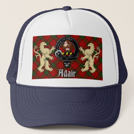 Casquette Adair Scottish Tartan & Badge Trucker Chapeau (Devant)