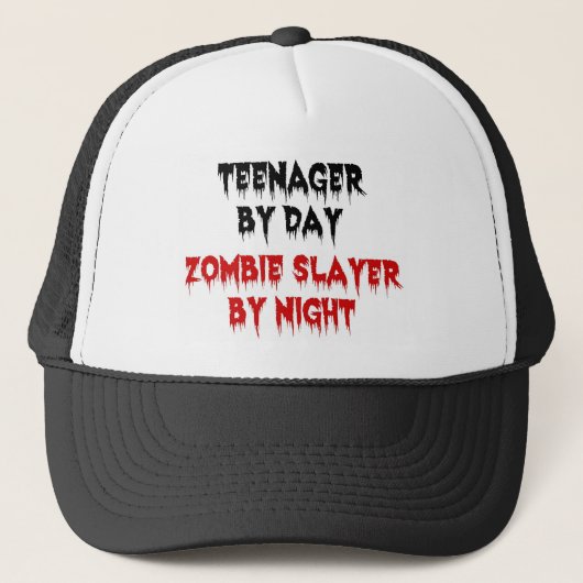 Casquette Adolescent par jour Zombie Slayer par nuit (Devant)
