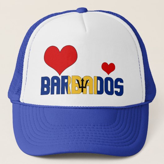 Casquette Adorable Barbade Coeurs Drapeau Patriotique (Devant)