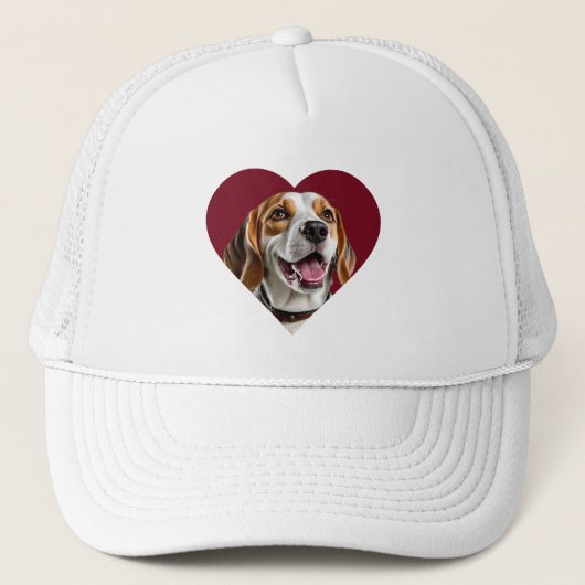 Casquette Adorable Beagle in Heart Shape Design (Devant)