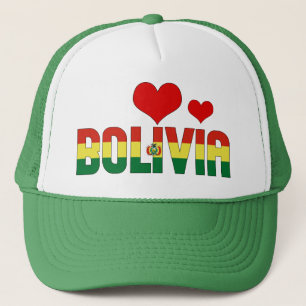 Casquette Adorable Bolivie Coeurs Drapeau Patriotique