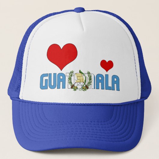 Casquette Adorable Guatemala Coeurs Drapeaux Patriotique (Devant)