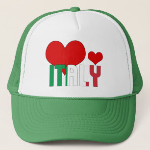 Casquette Adorable Italie Coeurs Drapeau Patriotique