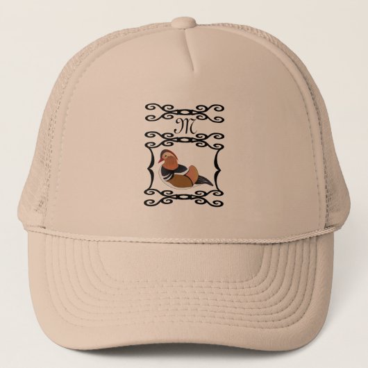 Casquette Adorable Mandarin Canard Monogramme de dessin (Devant)