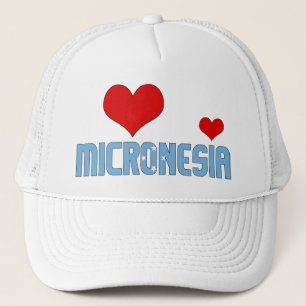 Casquette Adorable Micronésie Drapeau Coeurs Patriotique