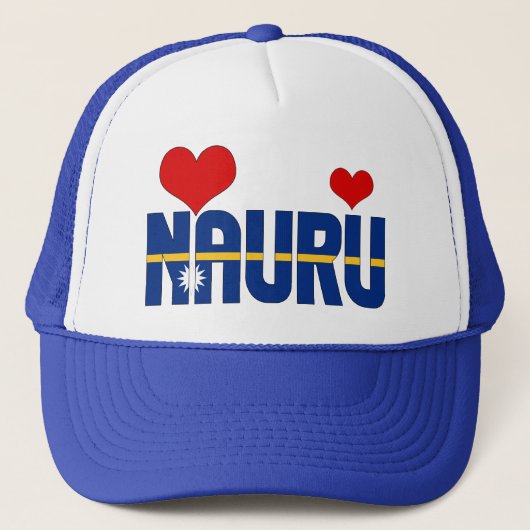 Casquette Adorable Nauru Drapeau Coeurs Patriotique (Devant)