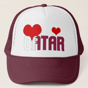 Casquette Adorable Qatar Coeurs Drapeau Patriotique