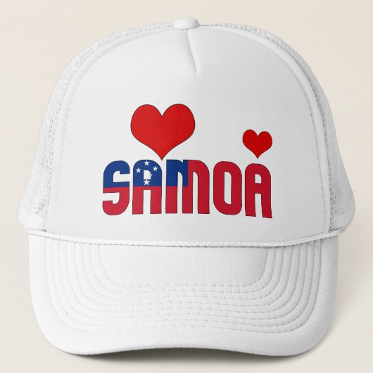 Casquette Adorable Samoa Coeurs Drapeau Patriotique (Devant)
