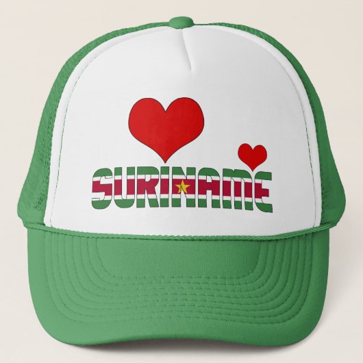 Casquette Adorable Suriname Coeurs Drapeau Patriotique (Devant)
