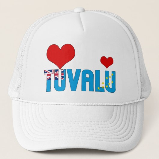 Casquette Adorable Tuvalu Coeurs Drapeau Patriotique (Devant)