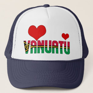 Casquette adorable Vanuatu Coeurs Drapeau Patriotique