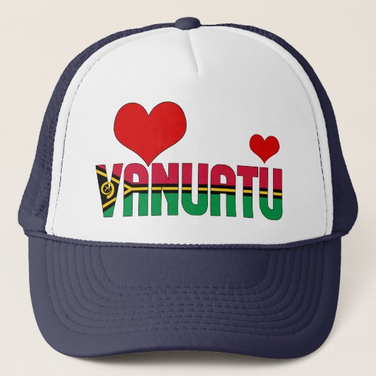 Casquette adorable Vanuatu Coeurs Drapeau Patriotique (Devant)