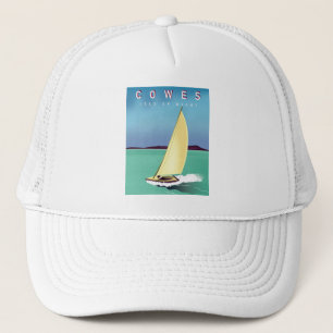 Casquette affiche de voyage imprimée de Cowes île de Wight.