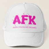Casquette AFK Away from Keyboard Funny Hot Pink Typographie (Devant)