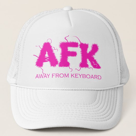 Casquette AFK Away from Keyboard Funny Hot Pink Typographie (Devant)