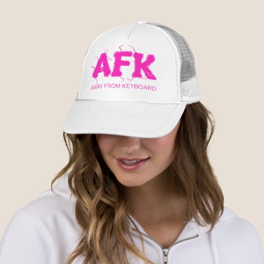 Casquette AFK Away from Keyboard Funny Hot Pink Typographie (En situation)