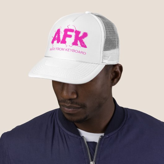 Casquette AFK Away from Keyboard Funny Hot Pink Typographie (En situation)