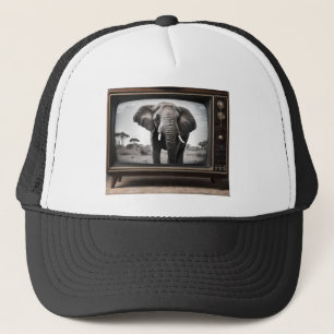 Casquette African Elephant Sur La Télévision Analogique,