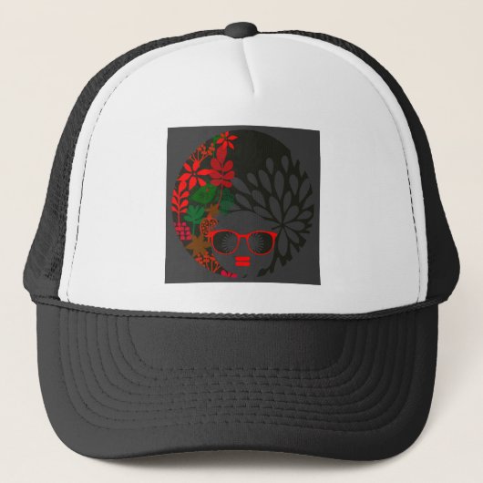 Casquette Afro Diva Rouge Vert Ardoise Noir (Devant)