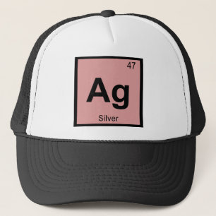Casquette Ag - Symbole de tableau périodique de la chimie d