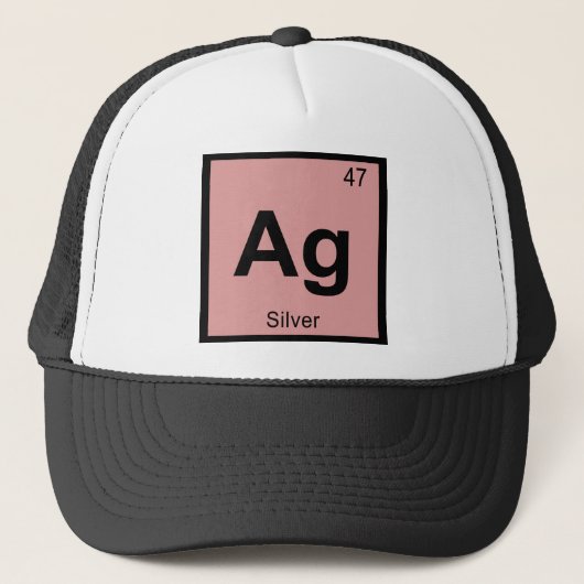 Casquette Ag - Symbole de tableau périodique de la chimie de (Devant)