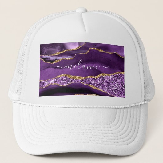 Casquette Agate Violet violet or Parties scintillant Géode N (Devant)