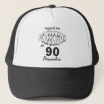 Casquette Aged to Perfection at 90 | 90th Birthday DIY Name<br><div class="desc">Funny Birthday Hat ready for you to personalize. ⭐This Product is 100% Customizable. Graphics and / or text can be added, deleted, moved, resized, changed around, rotated, etc... 99% of my designs in my store are done in layers. This makes it easy for you to resize and move the graphics...</div>