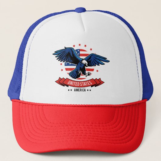 Casquette Aigle américain aux couleurs de drapeau Étoiles et (Devant)