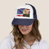 Casquette Aigle et drapeau américains (En situation)