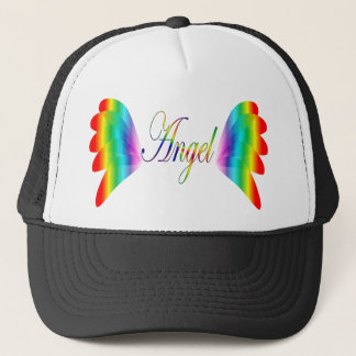 Casquette Ailes d'ange d'arc-en-ciel avec l'ange de mot