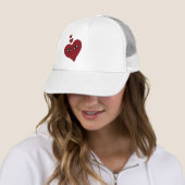 Casquette Aimer le visage du coeur rouge (En situation)