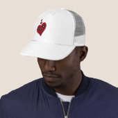 Casquette Aimer le visage du coeur rouge (En situation)