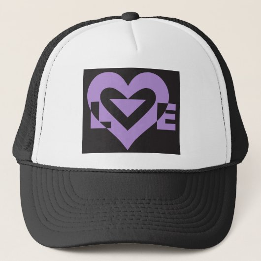 Casquette Aimer violet sur noir (Devant)