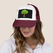 Casquette Ajouter du texte avec l'image Arbre Vert Imprimé B (En situation)