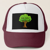 Casquette Ajouter du texte avec l'image Arbre Vert Imprimé B (Devant)