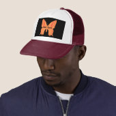 Casquette Ajouter Texte Papillon Orange Imprimé Beau-Cap (En situation)