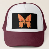 Casquette Ajouter Texte Papillon Orange Imprimé Beau-Cap (Devant)