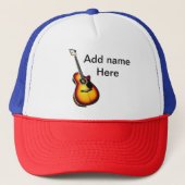 Casquette Ajouter votre nom texte brun acoustique guitare éd (Devant)