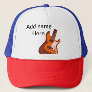 Casquette Ajoutez votre nom texte marron guitare acoustique