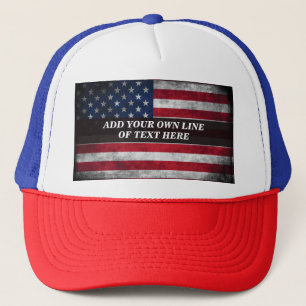Casquette Ajoutez votre texte sur le drapeau américain 