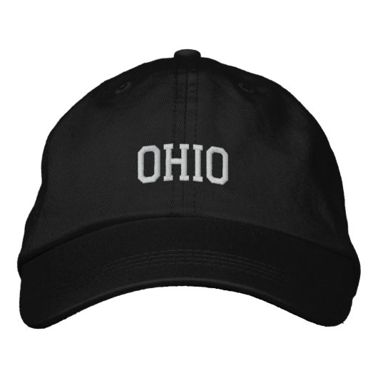 Casquette ajustable brodé de l'Ohio noir (Devant)