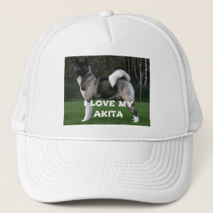 Casquette akita pinto noir masque plein amour avec pic