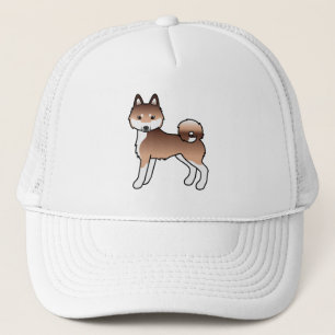 Casquette Alaskan Klee Kai rouge et blanc Chien de dessin an