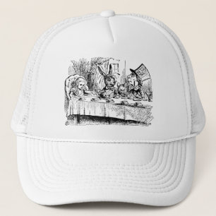 Casquette Alice au pays des merveilles vintage, scène de thé