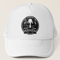 Alien Gamer avec contrôleur et casque