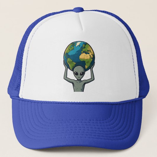 Casquette Alien Gris Soulever la Terre 🌍👽 (Devant)
