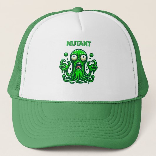 Casquette Alien Zombie déplaisant - Monstre Vert Neon (Devant)