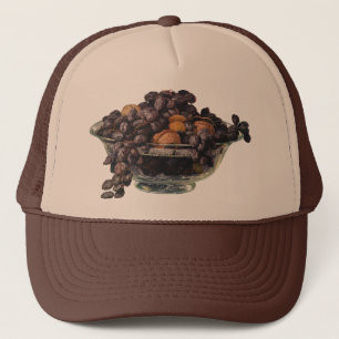 Casquette Aliments de style rétro, noix de Grenoble et amand