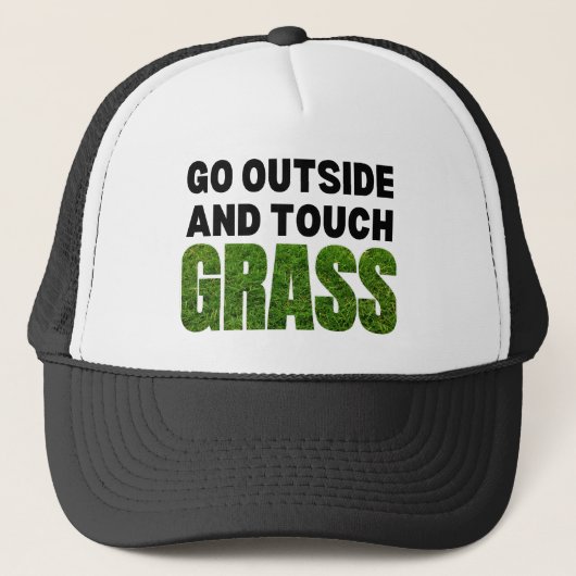 Casquette ALLER À L'EXTÉRIEUR DE TOUCH GRASS Humour drôle (Devant)