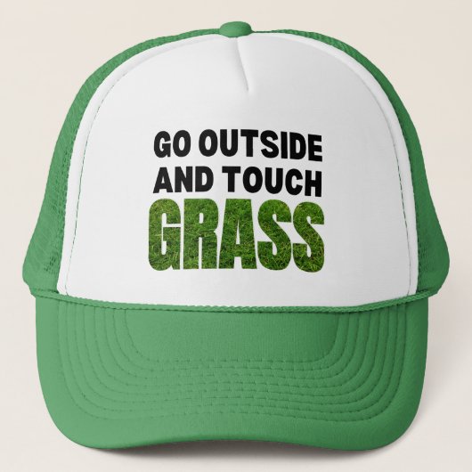 Casquette ALLER À L'EXTÉRIEUR DE TOUCH GRASS Humour drôle (Devant)